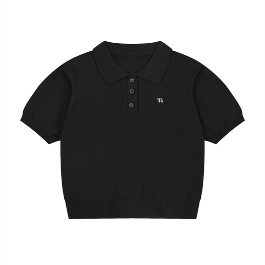 Women’s Knit Cropped Polo Shirt
